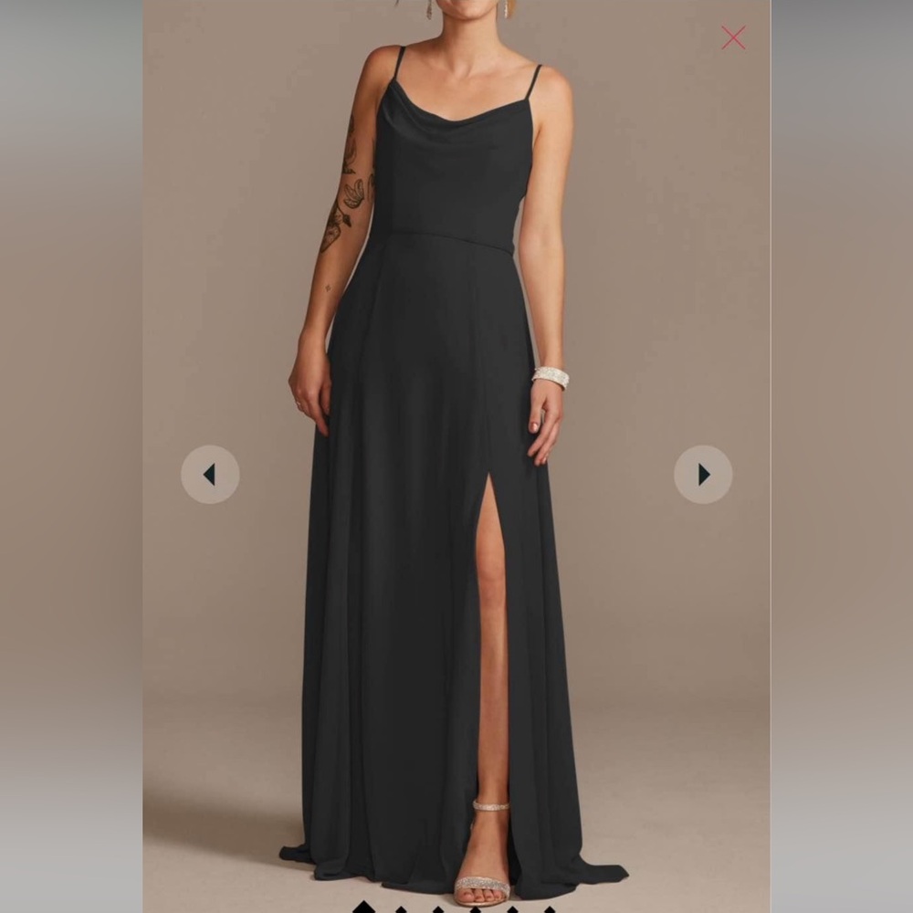 DB Cowl Neck Chiffon Bridesmaid Dress